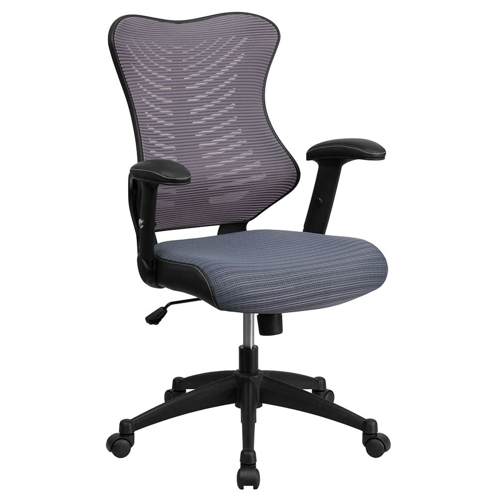 916-BLZP806GY Swivel Office Chair w/ High Back - Gray Mesh Back & Seat