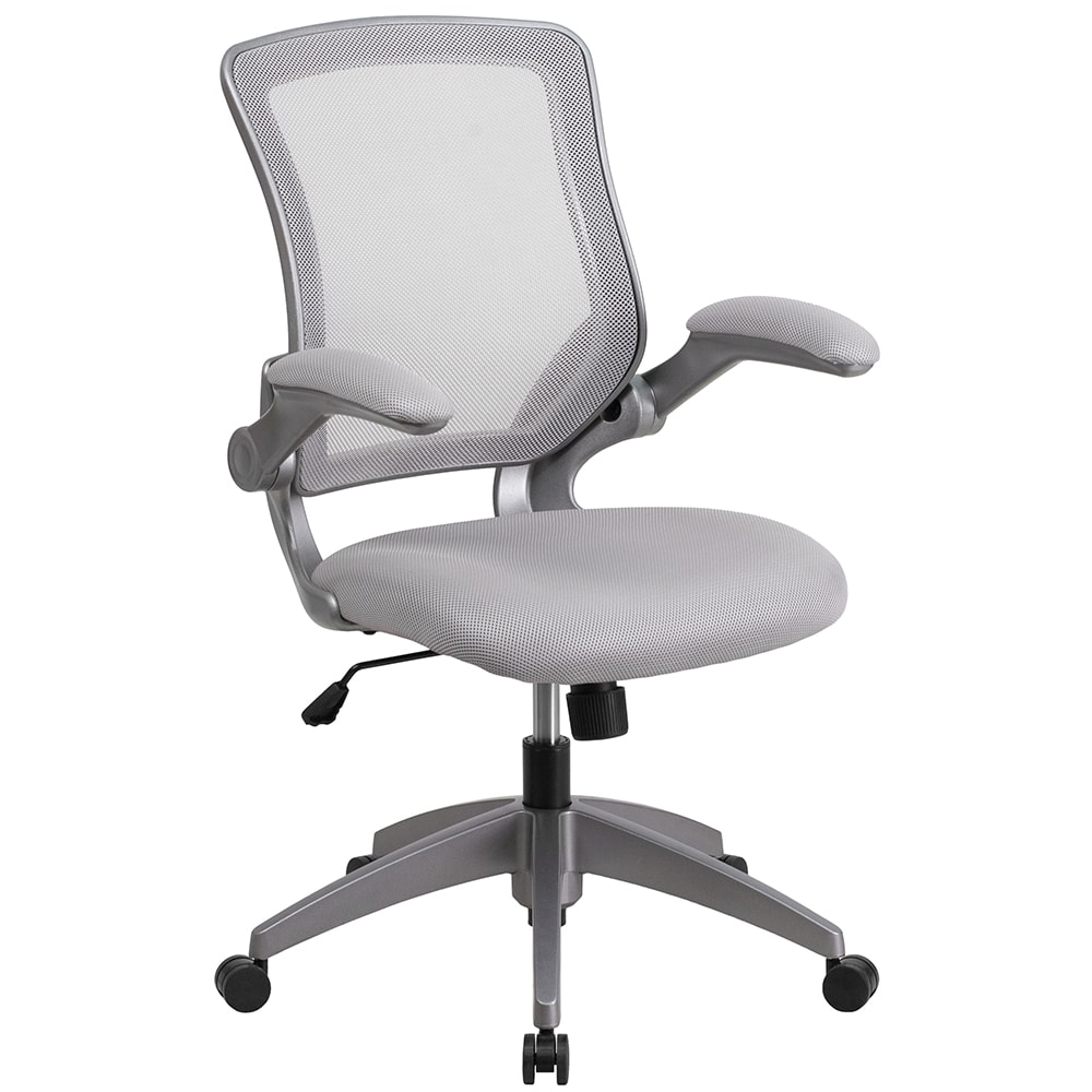 916-BLZP8805GY Swivel Office Chair w/ Mid Back - Gray Mesh Back & Seat