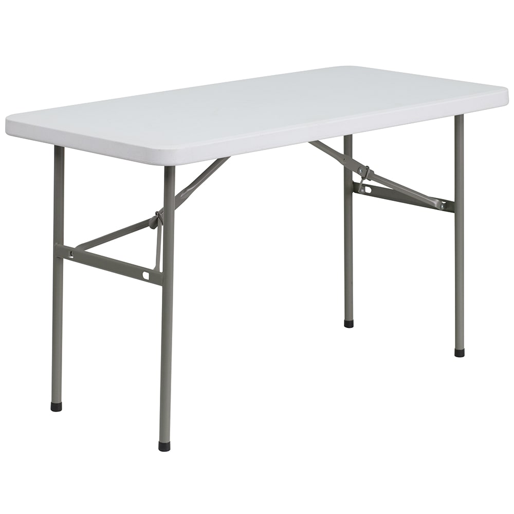 916-DADYCZ1222 Rectangular Folding Table w/ Granite White Plastic Top - 48 1/4"W x 24"D...