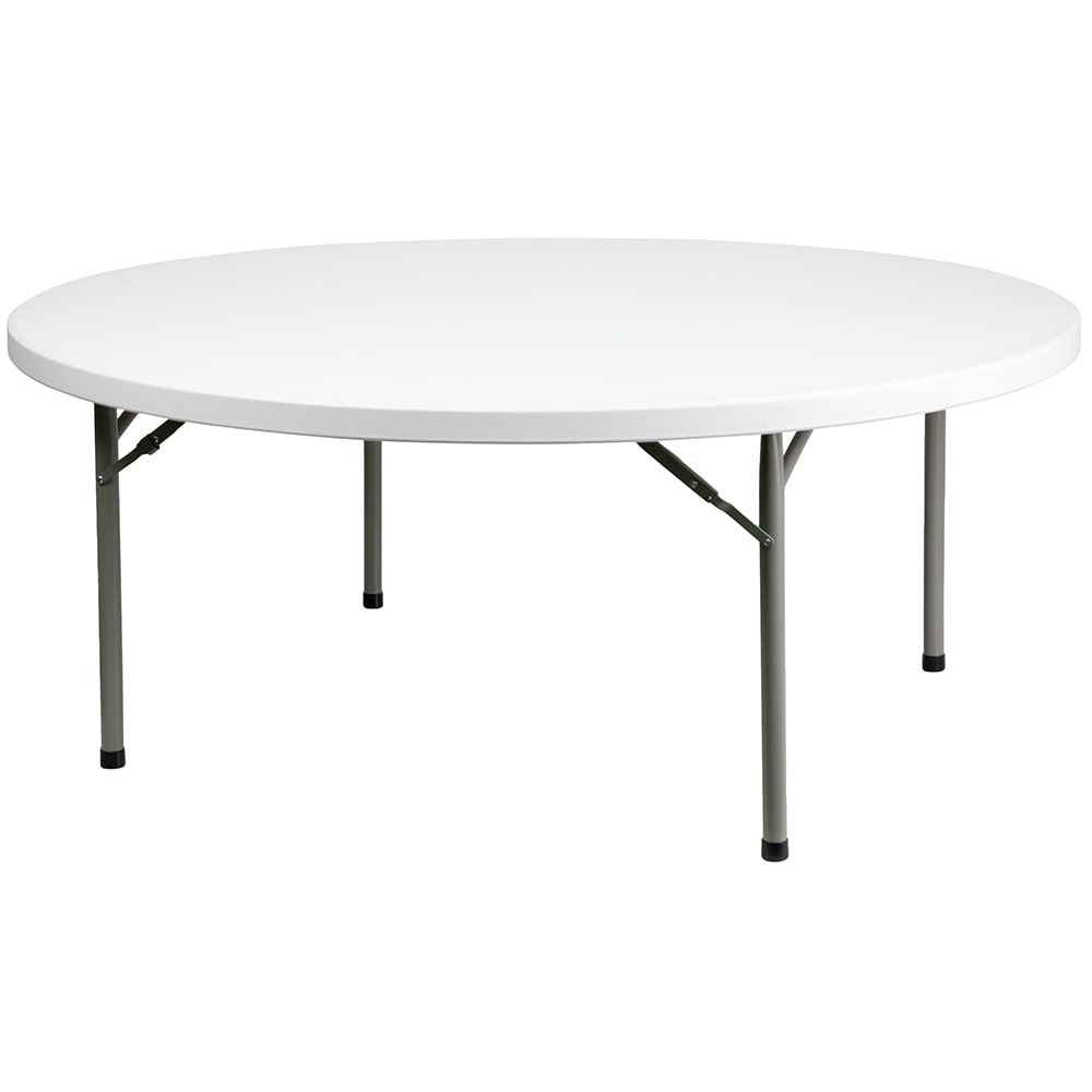 916-DADYCZ180RGW 71" Round Folding Table w/ Granite White Plastic Top, 29"H