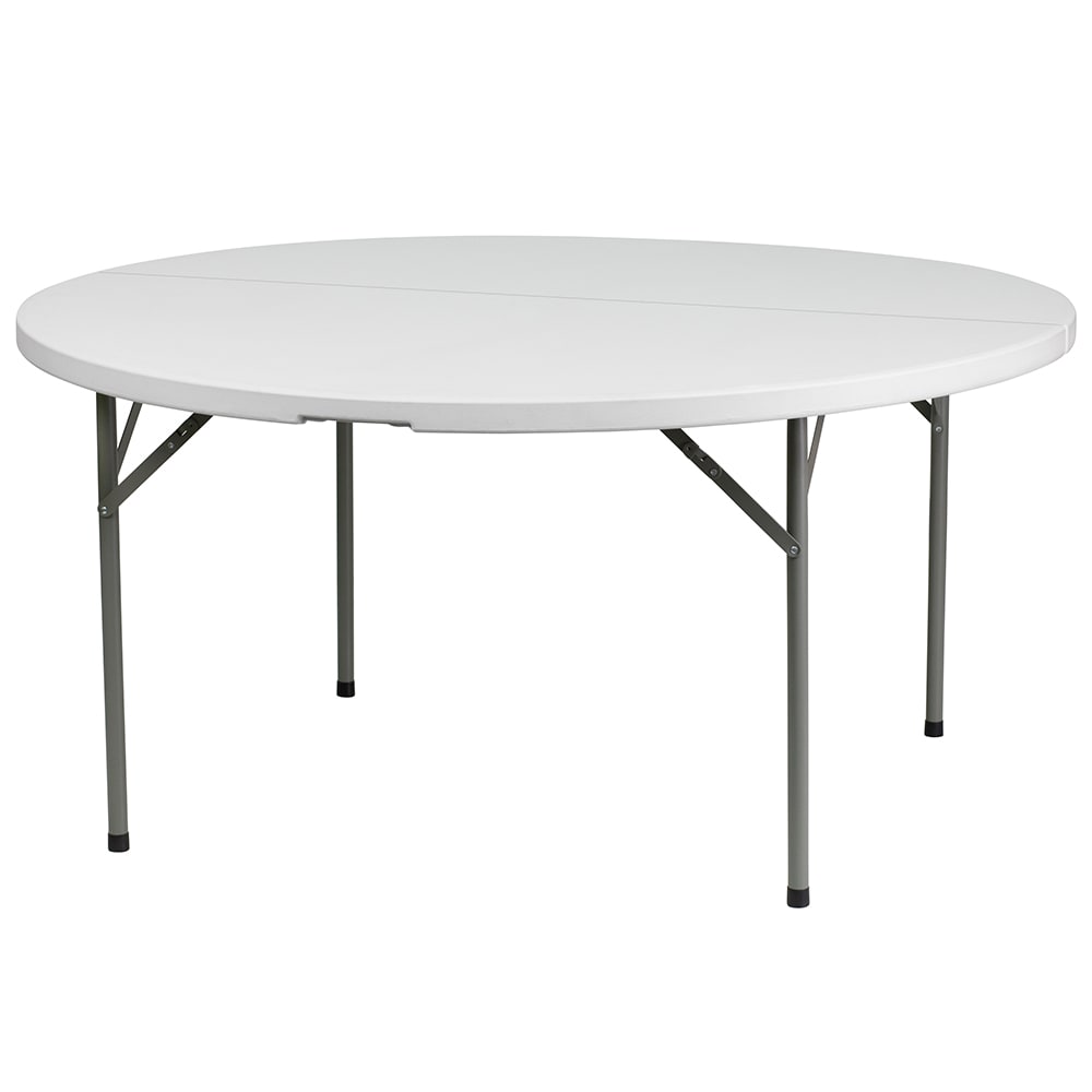 916-DADYCZ154GWGG 60" Round Folding Table w/ White Plastic Top, 29"H