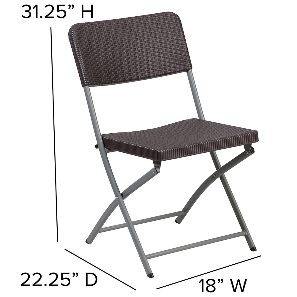 Flash Furniture DAD-YCZ-61-GG Folding Chair w/ Brown Plastic