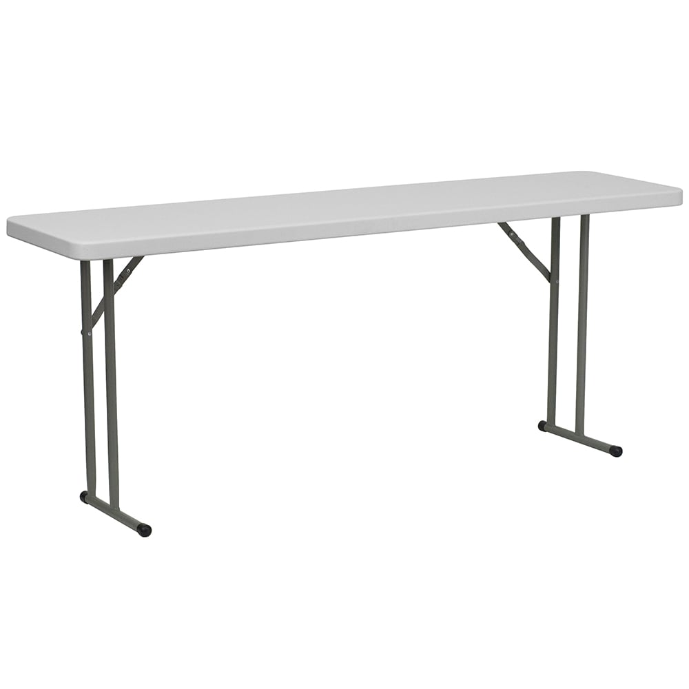 916-DADYCZ180GWGG Rectangular Folding Table w/ Granite White Plastic Top - 72"W x 18"D...