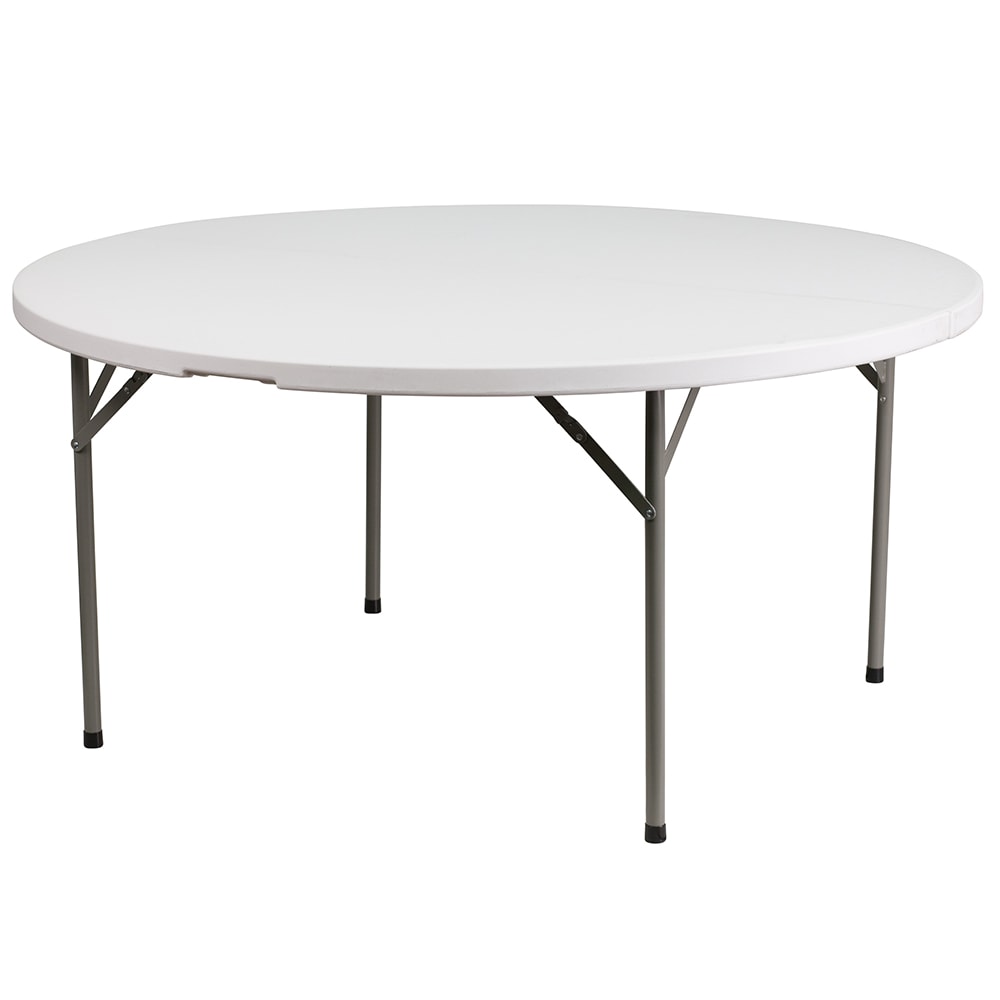 916-DADYCZ1GW 60 3/4" Round Folding Table w/ Granite White Plastic Top, 29 1/4"H