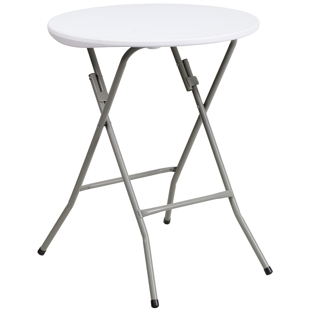 916-DADYCZ80R1SMGW 24" Round Folding Table w/ Granite White Plastic Top, 29 3/8"H