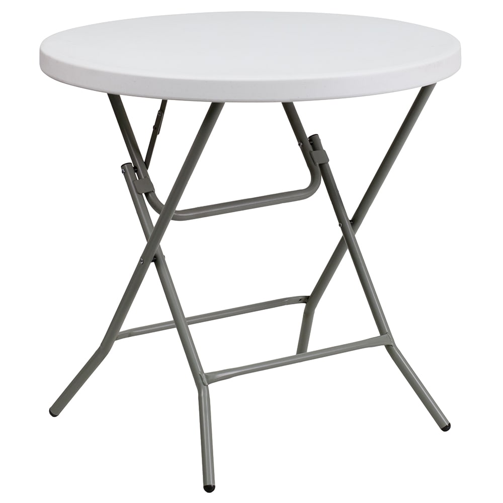 Flash Furniture DAD-YCZ-80R-GW-GG 31 1/2" Round Folding Table w/ Granite White Plastic Top, 30"H