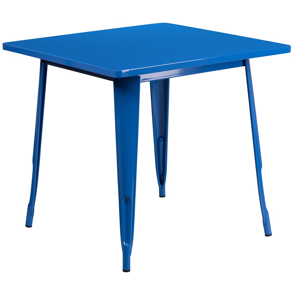 Flash Furniture ET-CT002-1-BL-GG 31 1/2" Square Dining Height Table - Steel, Blue