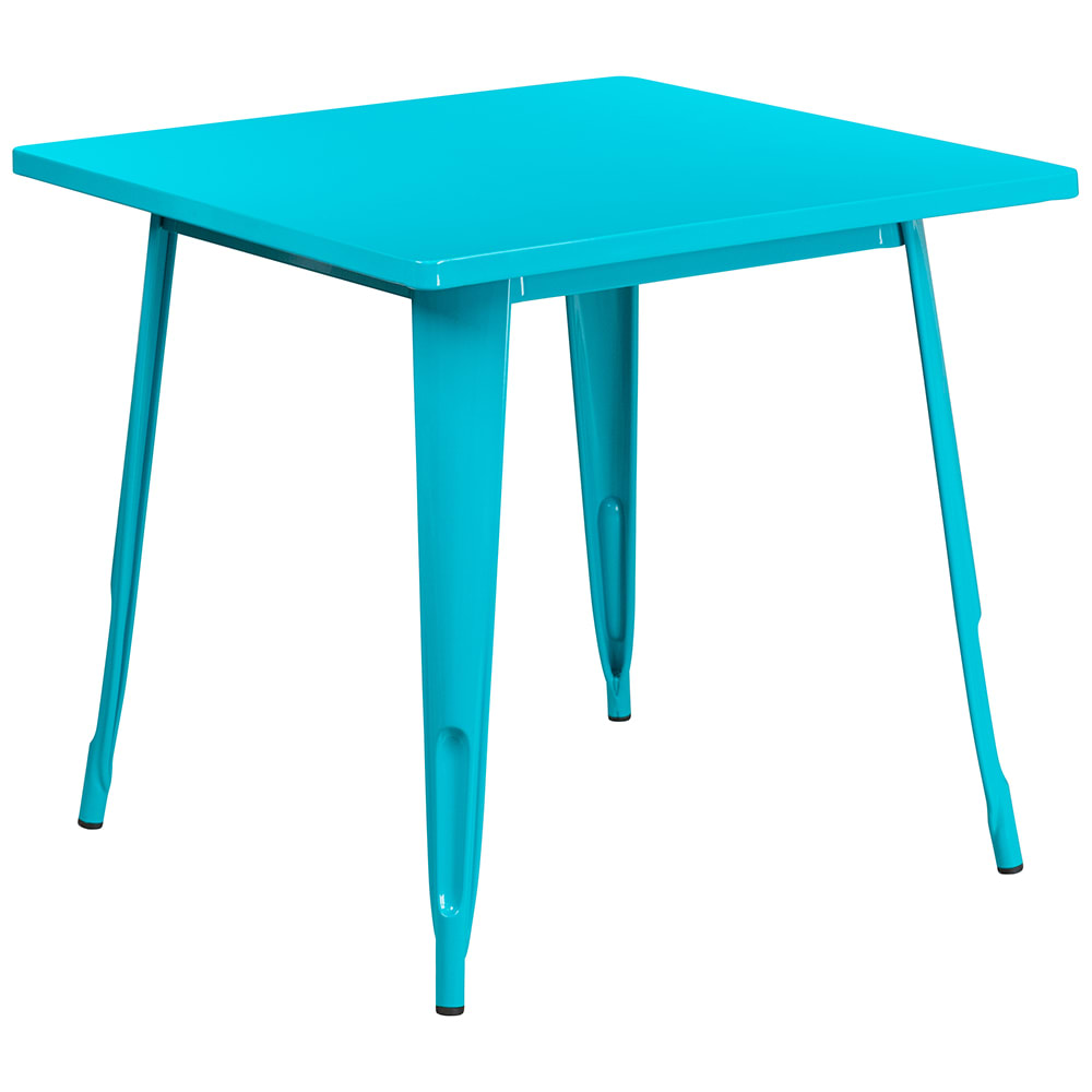 916-ETCT0021CB 31 1/2" Square Dining Height Table - Steel, Crystal Blue