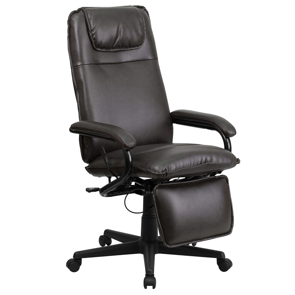 916-BT70172BN Reclining Swivel Office Chair w/ High Back - Brown LeatherSoft Upholstery