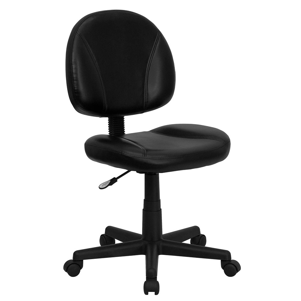 916-BT688BK Swivel Office Chair w/ Mid Back - Black LeatherSoft Upholstery