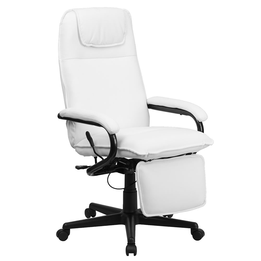 916-BT70172WH Reclining Swivel Office Chair w/ High Back - White LeatherSoft Upholstery