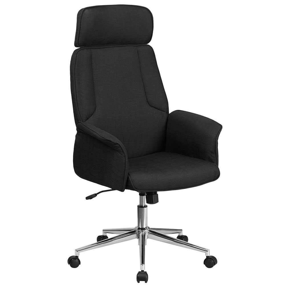 Flash Furniture CH-CX0944H-BK-GG Swivel Office Chair w/ High Back - Black Fabric Upholstery