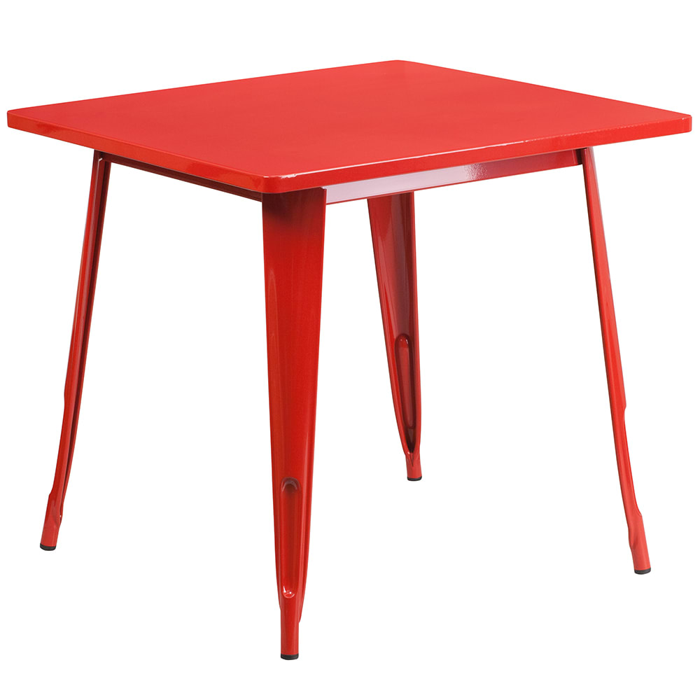 916-ETCT0021RED 31 1/2" Square Dining Height Table - Steel, Red
