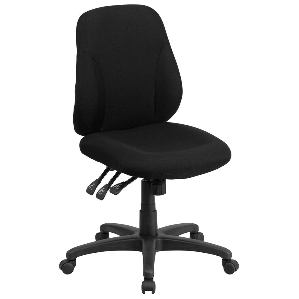 916-BT90297S Swivel Office Chair w/ Mid Back - Black Polyester Upholstery