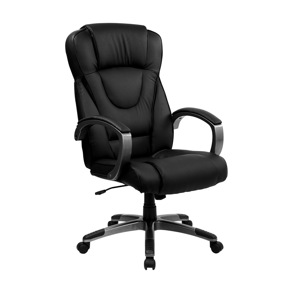 916-BT9069BK Swivel Office Chair w/ High Back - Black LeatherSoft Upholstery