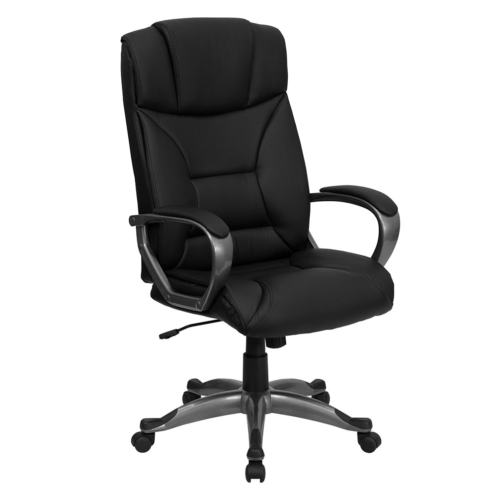 916-BT9177BK Swivel Office Chair w/ High Back - Black LeatherSoft Upholstery