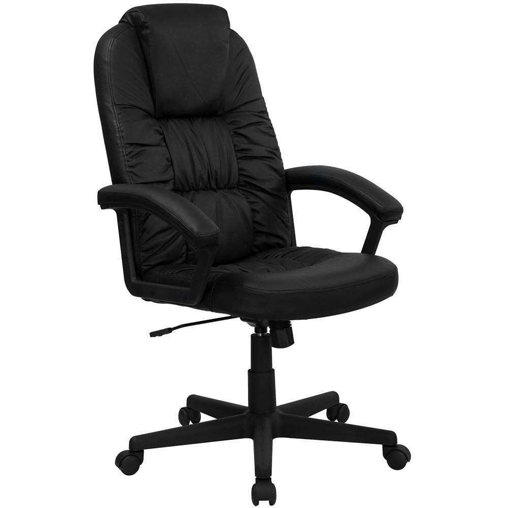 916-BT983BK Swivel Office Chair w/ High Back - Black LeatherSoft Upholstery