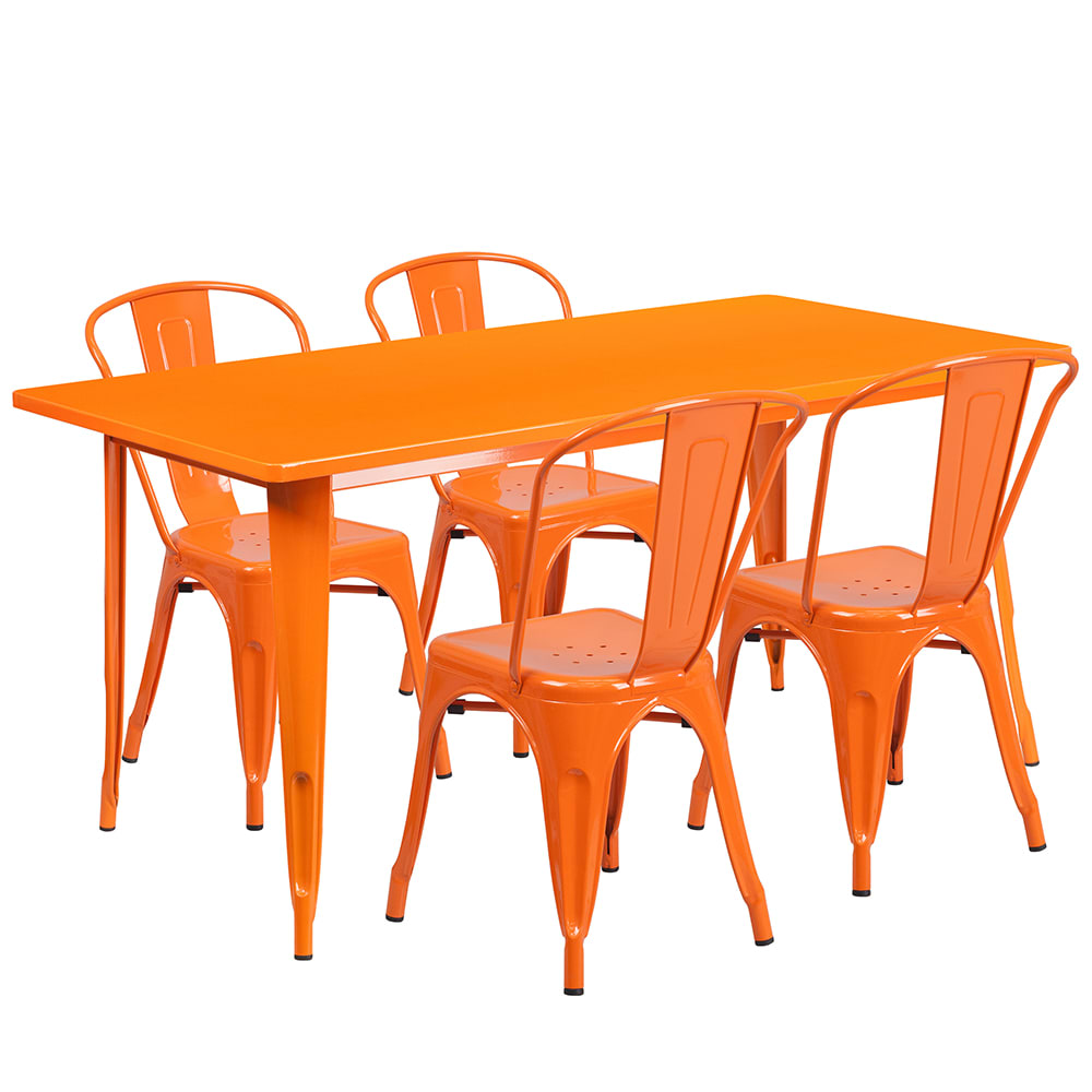 916-ETCT005430OR Rectangular Table & (4) Chair Set - 63"W x 31 1/2"D x 29 1/2"...