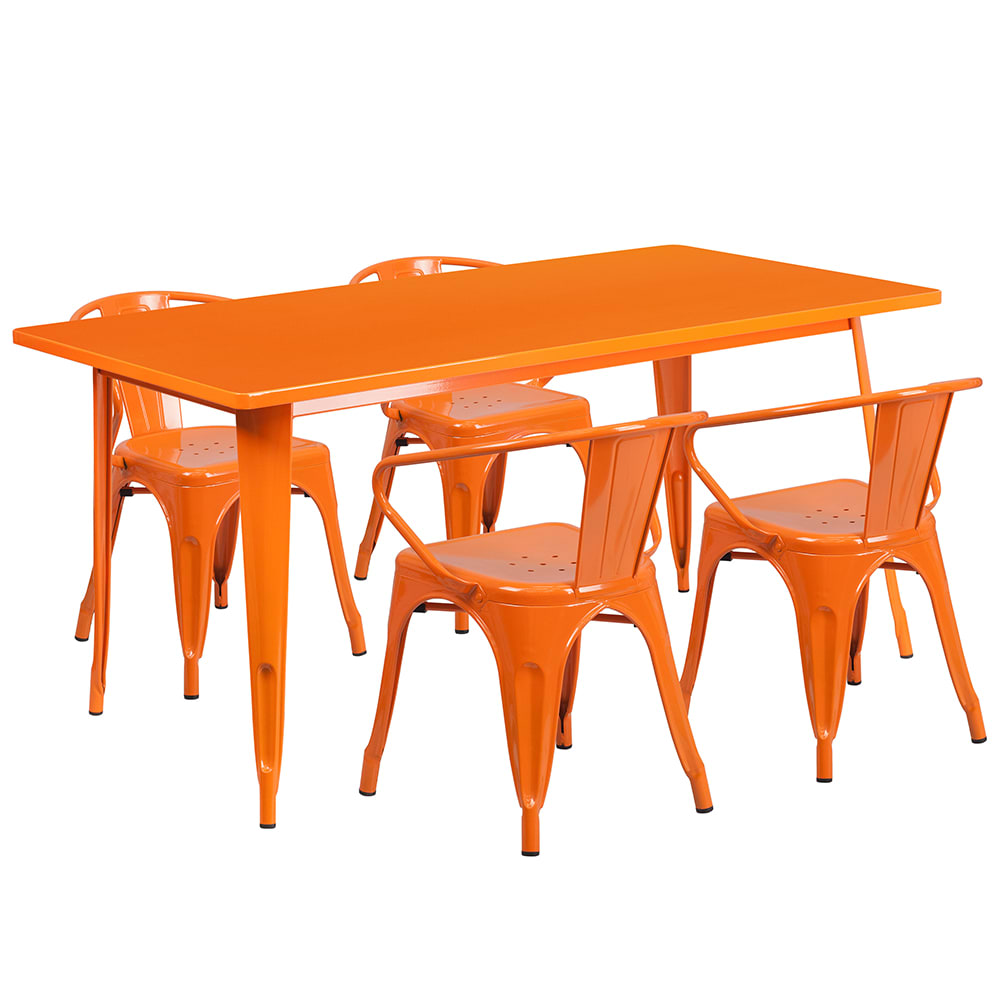 916-ETCT005470OR Rectangular Table & (4) Chair Set - 63"W x 31 1/2"D x 29 1/2"...