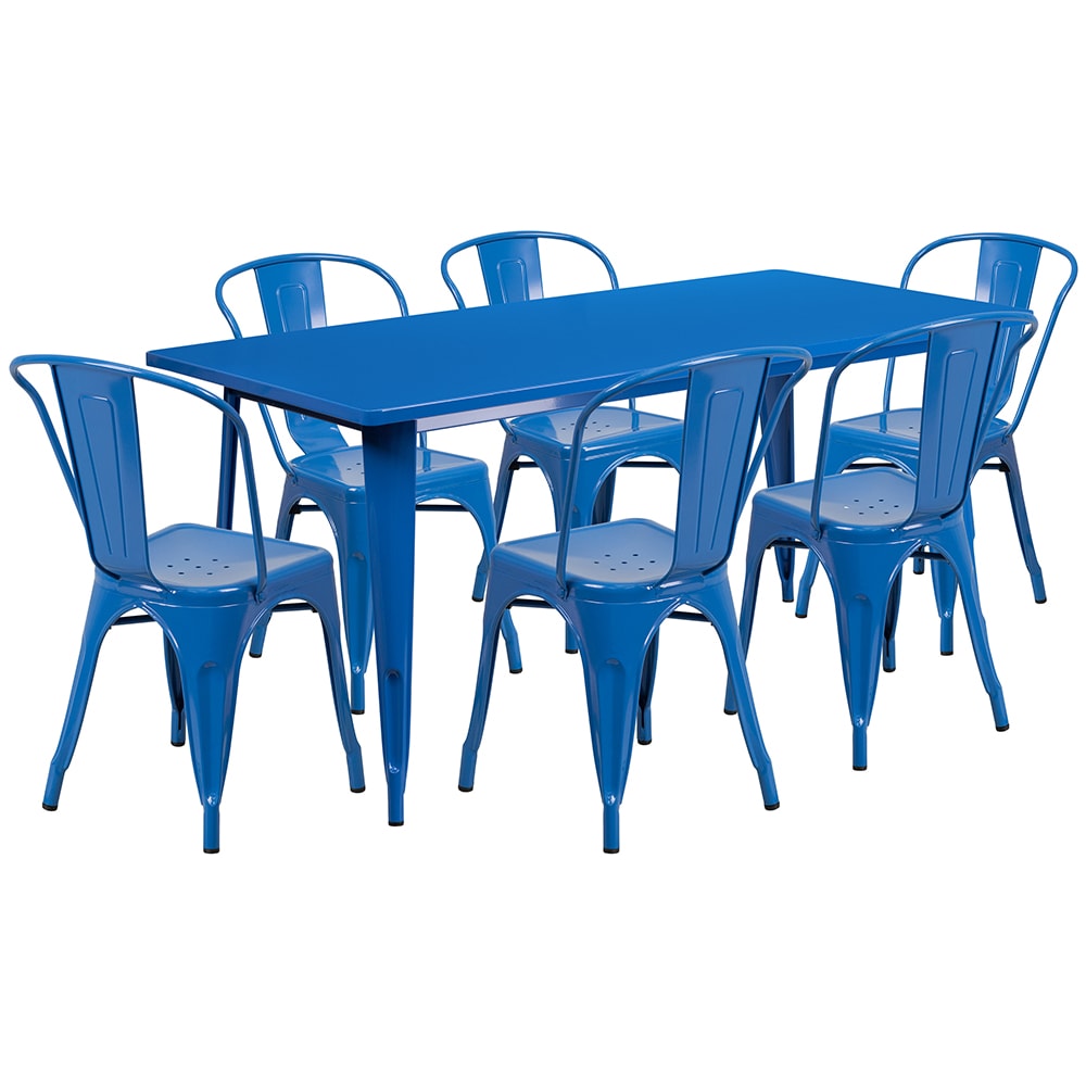 916-ETCT005630BL Rectangular Table & (6) Chair Set - 63"W x 31 1/2"D x 29 1/2"...
