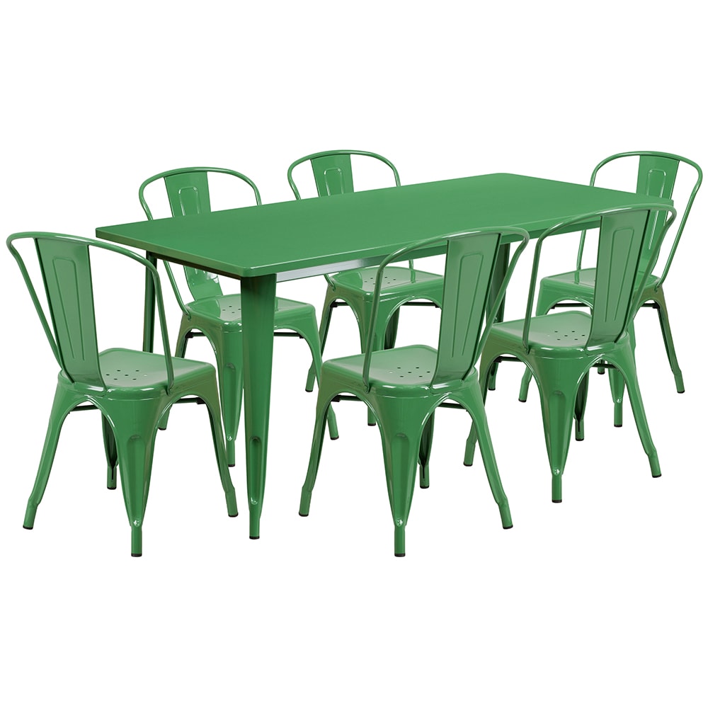 916-ETCT005630GN Rectangular Table & (6) Chair Set - 63"W x 31 1/2"D x 29 1/2"...