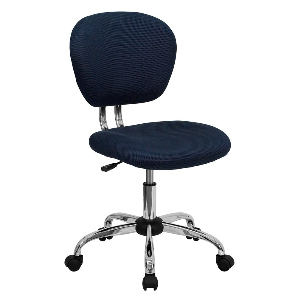 916-H2376FNAVY Swivel Office Chair w/ Mid Back - Navy Blue Mesh Back & Seat
