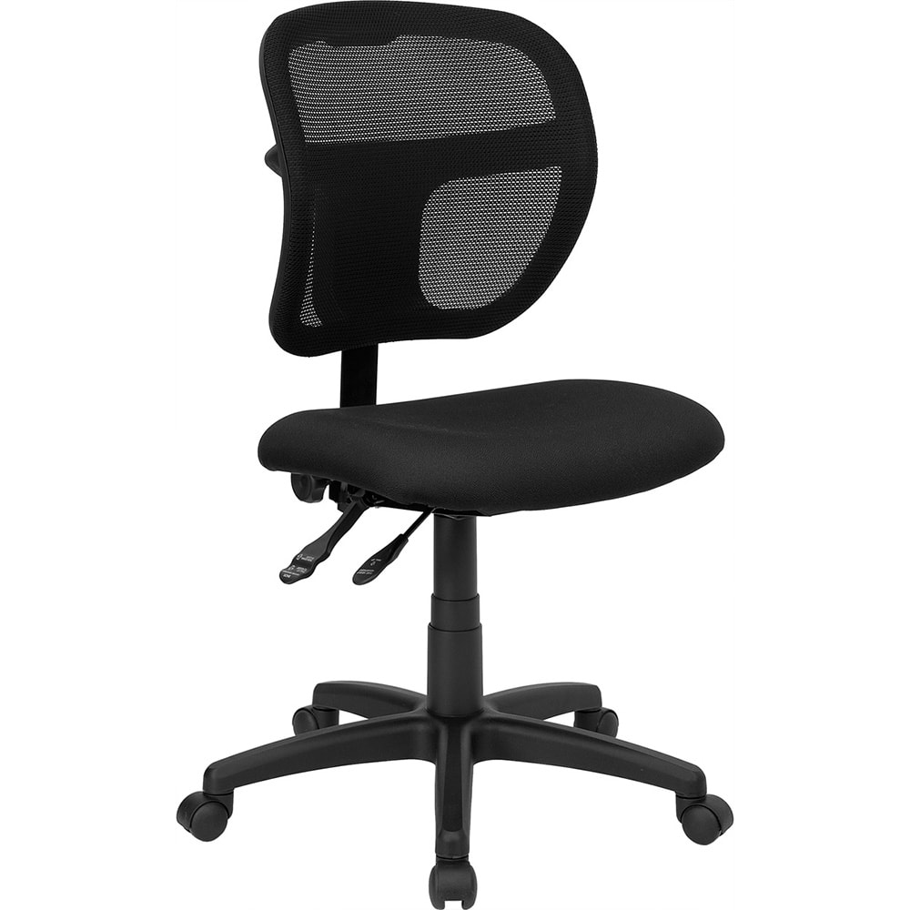 Flash Furniture WLA7671SYGBKGG Swivel Task Chair w/ Mid Back Black Mesh Back & Fabric Seat