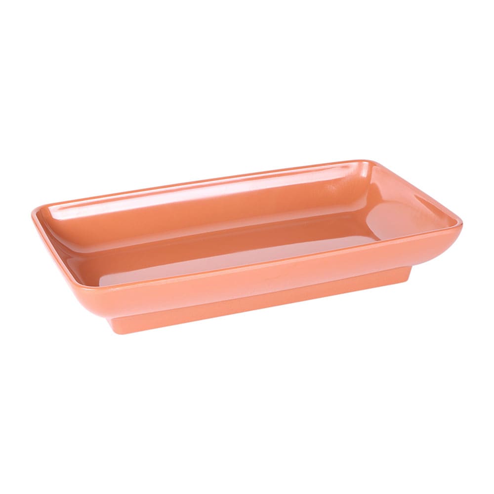 701-M85145STC 14 1/2" x 8 1/2" Rectangular Pappasan Platter - Melamine, Sunburn Terra C...