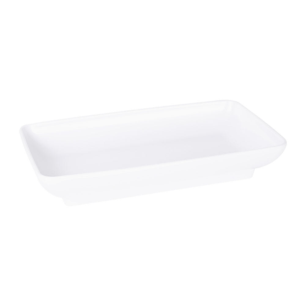 701-M85145NW 14 1/2" x 8 1/2" Rectangular Pappasan Platter - Melamine, Display White
