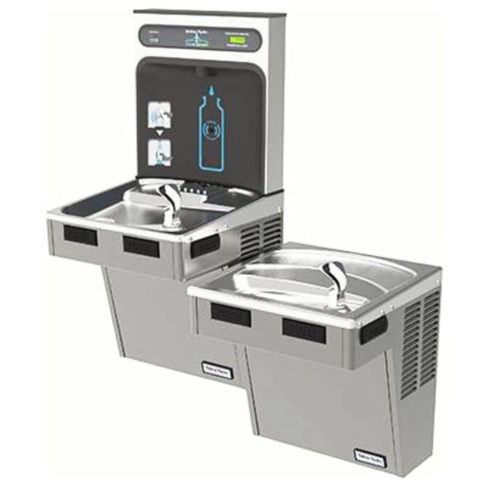 Halsey Taylor HTHB-HAC8BLPV-WF Wall Mount Bi Level Drinking Fountains w/ Bottle Filler - Refrigerated, Filtered