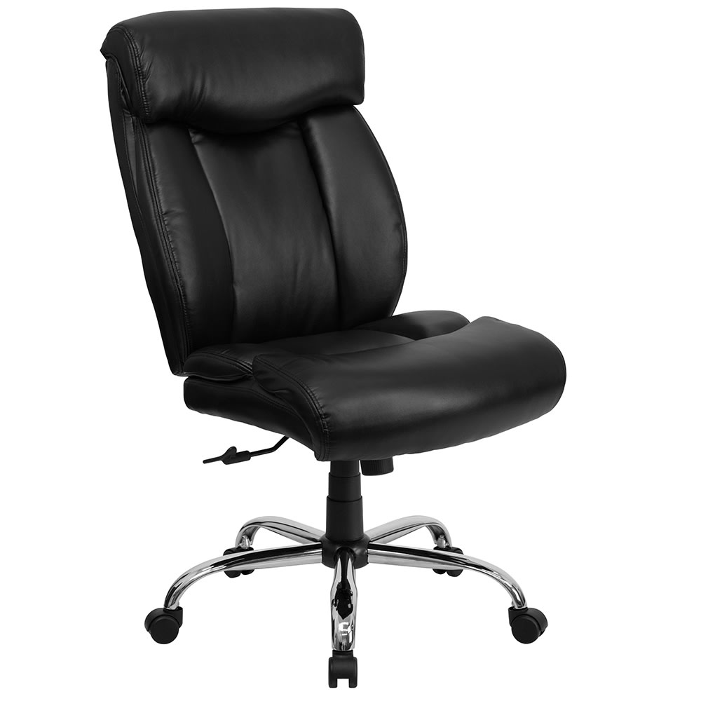 Flash Furniture GO-1235-BK-LEA-GG Swivel Big & Tall Office Chair w/ High Back - Black LeatherSoft Upholstery