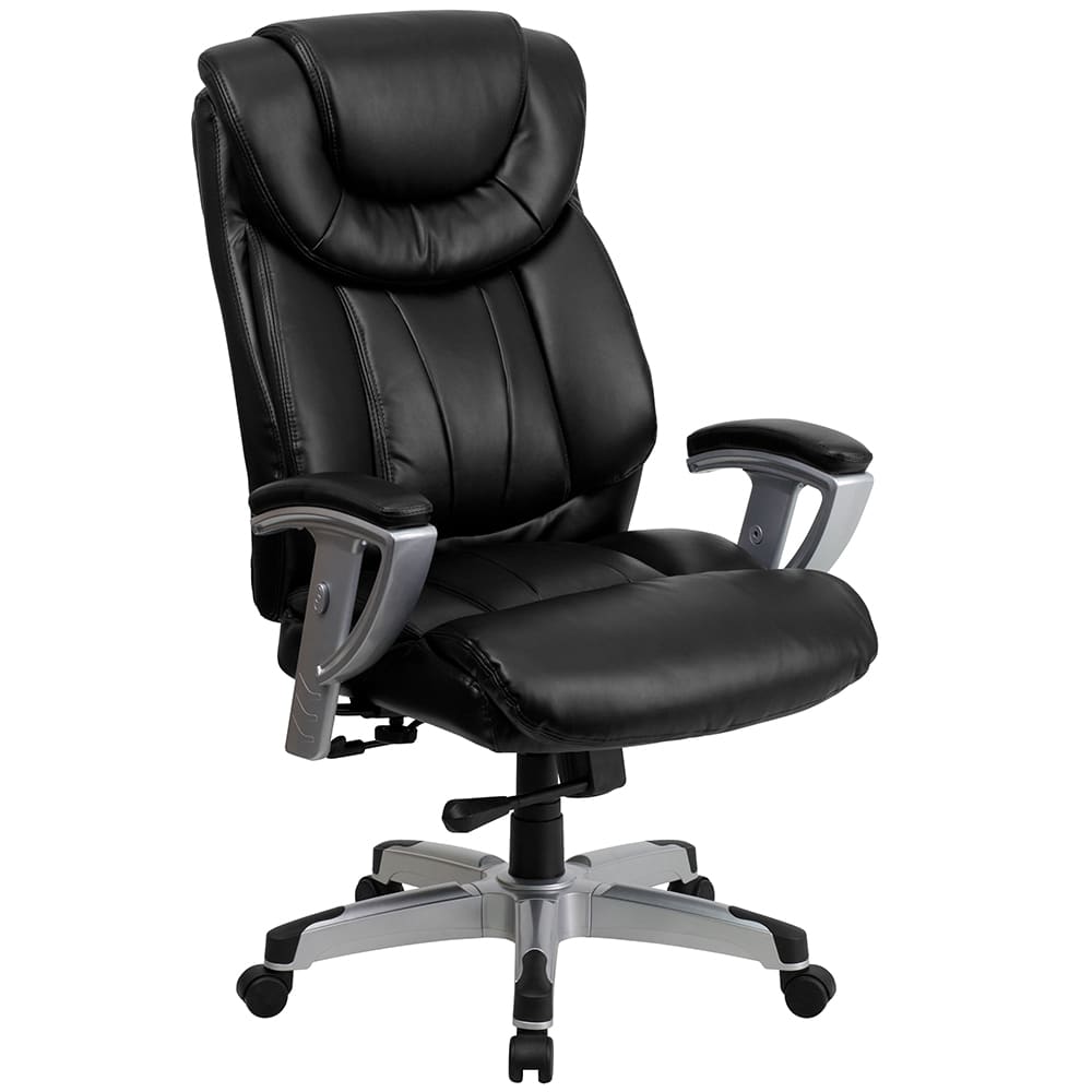 916-GO1534BKLEA Swivel Big & Tall Office Chair w/ High Back - Black LeatherSoft Upholstery
