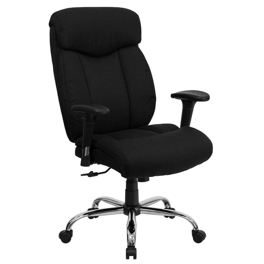 916-GO1235BKFABA Swivel Big & Tall Office Chair w/ High Back - Black Fabric Upholstery