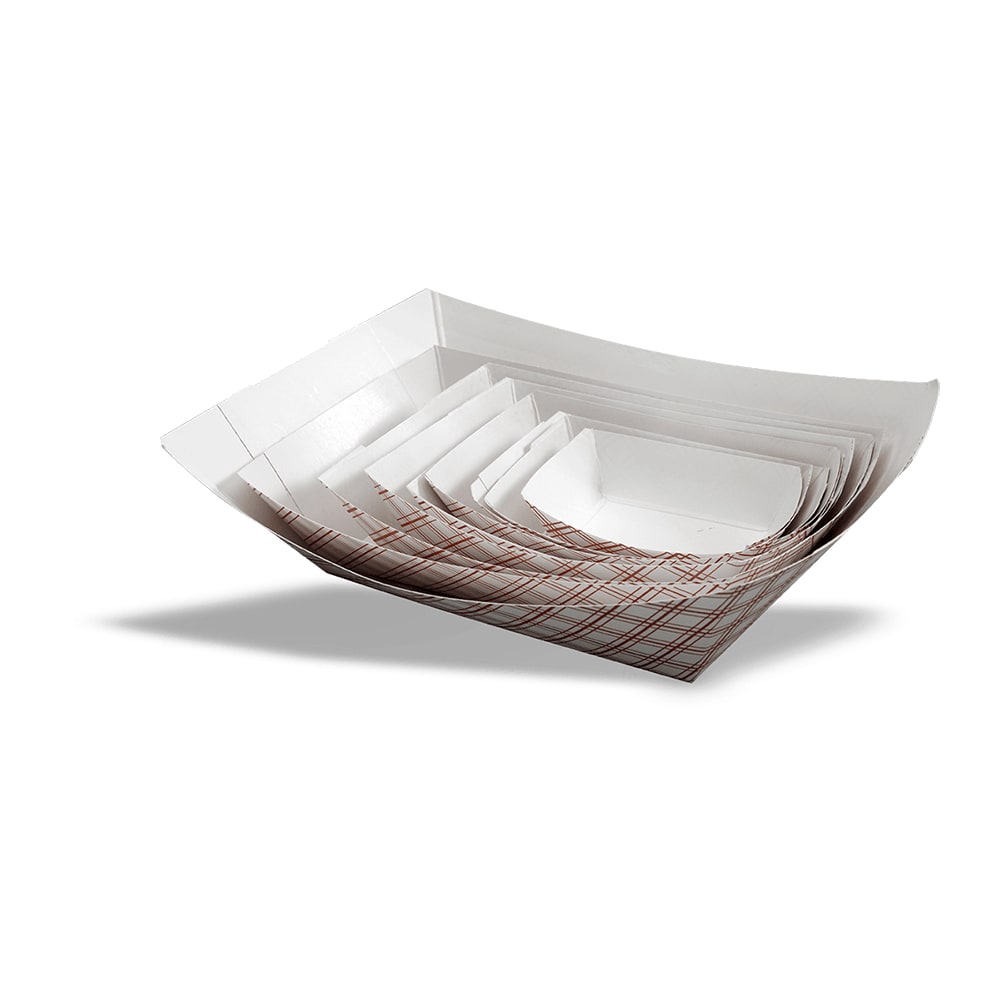 538-EFT500 Disposable Food Tray w/ 5 lb Capacity - Paper, Red Plaid