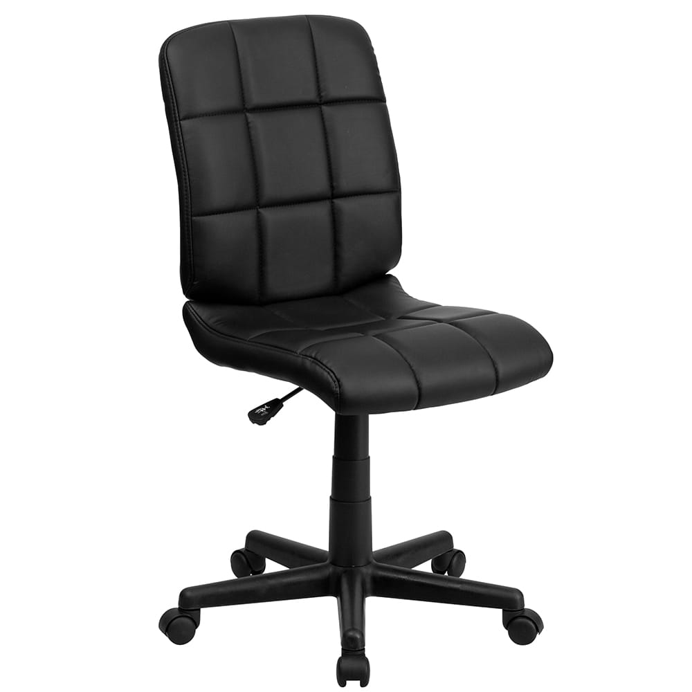 916-GO16911BKGG Swivel Office Chair w/ Mid Back - Black Vinyl Upholstery
