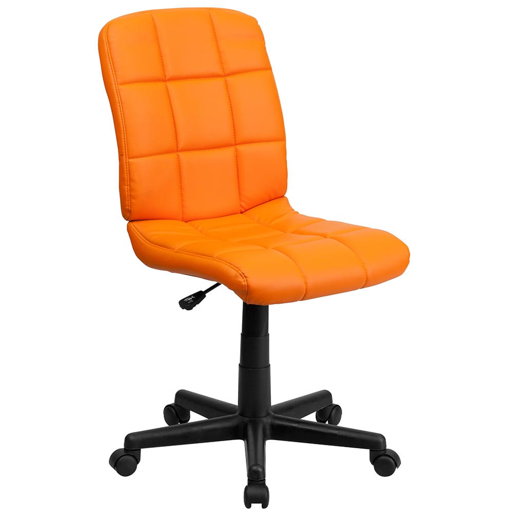916-GO16911ORG Swivel Office Chair w/ Mid Back - Orange Vinyl Upholstery