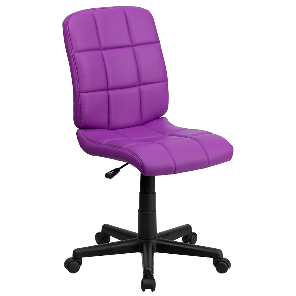 916-GO16911PUR Swivel Office Chair w/ Mid Back - Purple Vinyl Upholstery