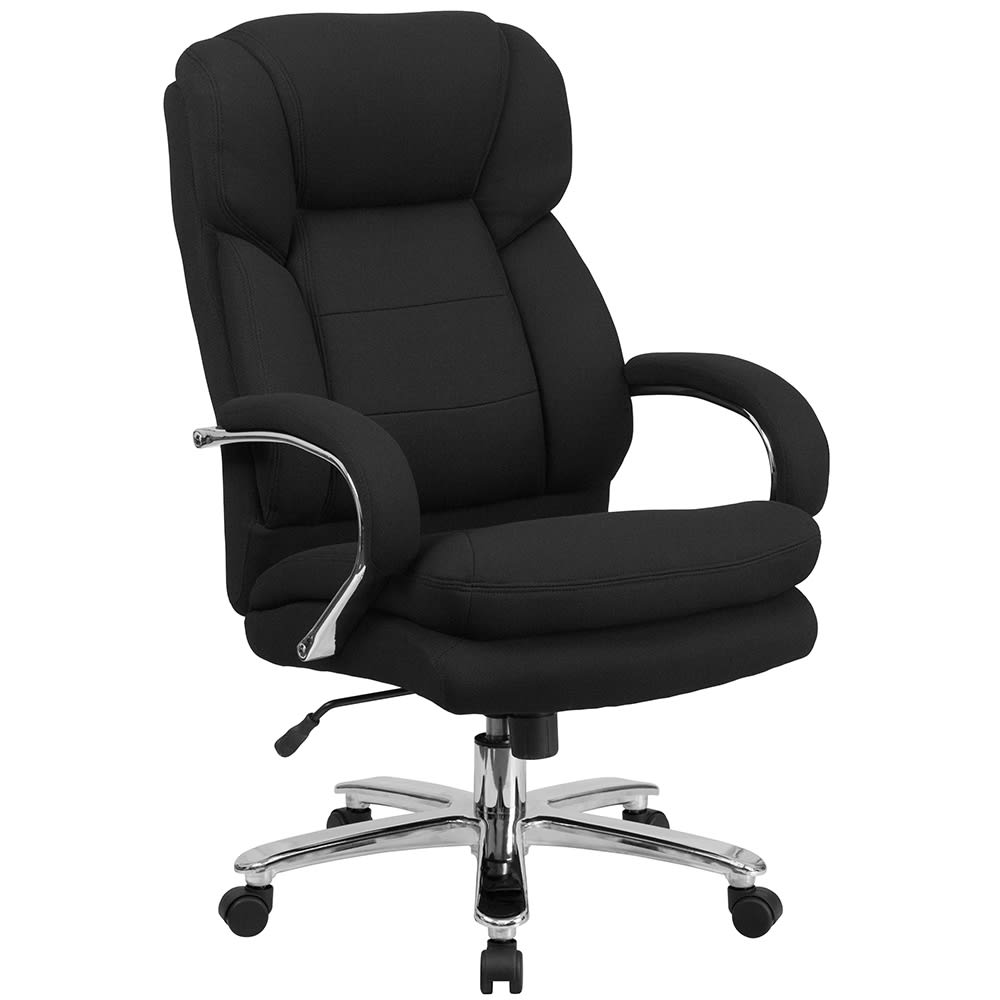 916-GO2078 Swivel Big & Tall Office Chair w/ High Back - Black Polyester Upholstery