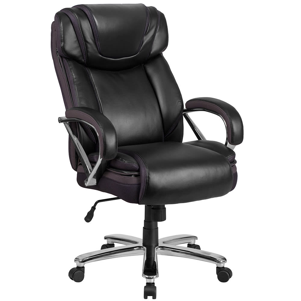 916-GO2092M1BK Swivel Big & Tall Office Chair w/ High Back - Black LeatherSoft Upholstery