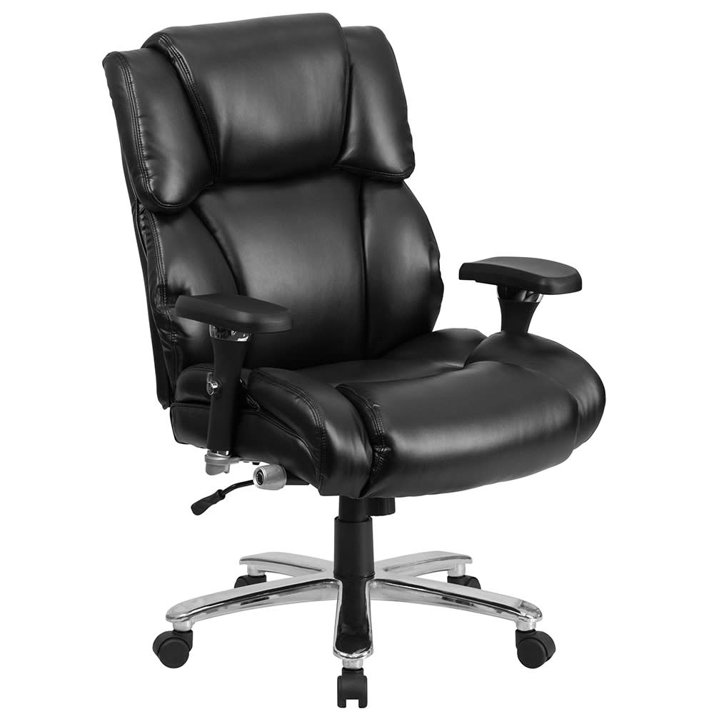 Flash Furniture GO-2149-LEA-GG Swivel Big & Tall Office Chair w/ High Back - Black LeatherSoft Upholstery