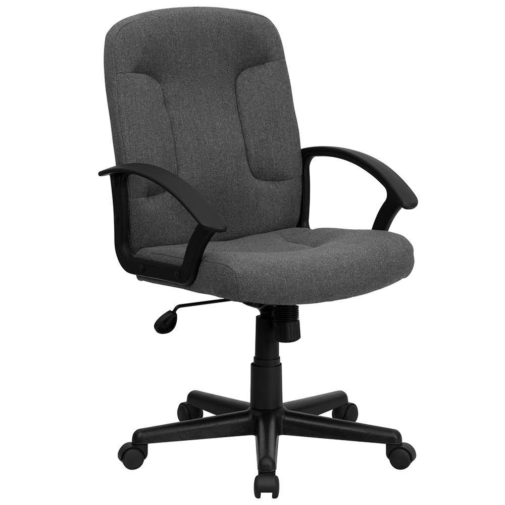 916-GOST6GYGG Swivel Office Chair w/ Mid Back - Gray Fabric Upholstery
