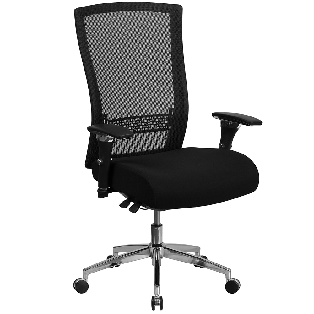 916-GOWY85H Swivel Office Chair w/ High Back - Black Mesh Back & Fabric Seat