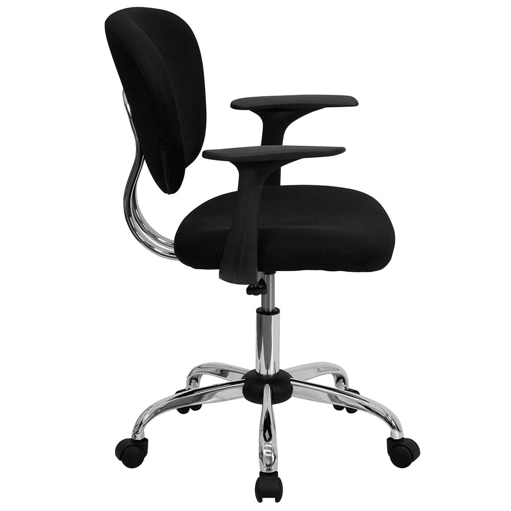 Flash Furniture H-2376-F-BK-ARMS-GG Swivel Task Chair - Thumbnail 5