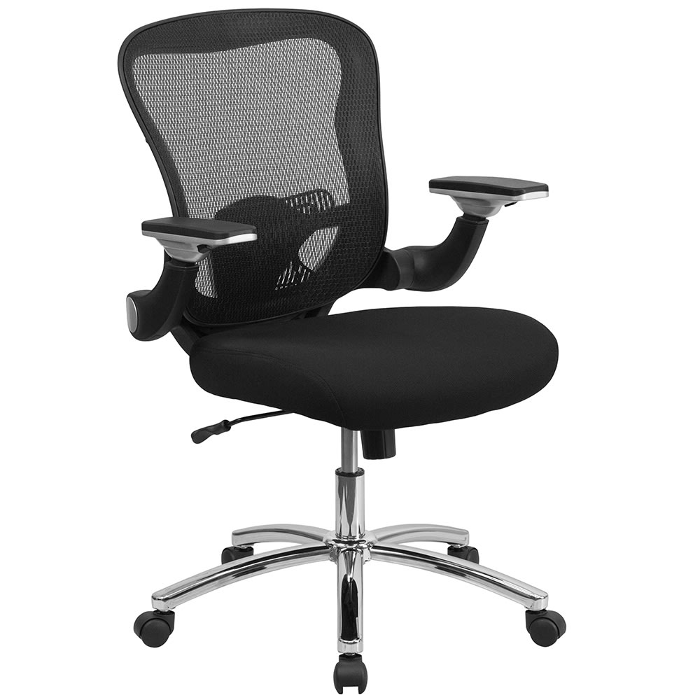 916-GOWY872 Swivel Office Chair w/ Mid Back - Black Mesh Back & Seat
