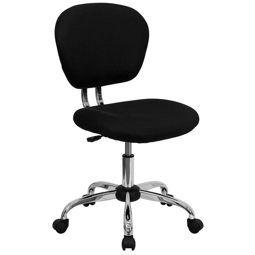 916-H2376FBK Swivel Task Chair w/ Black Mesh Back & Seat - Chrome Base w/ Casters