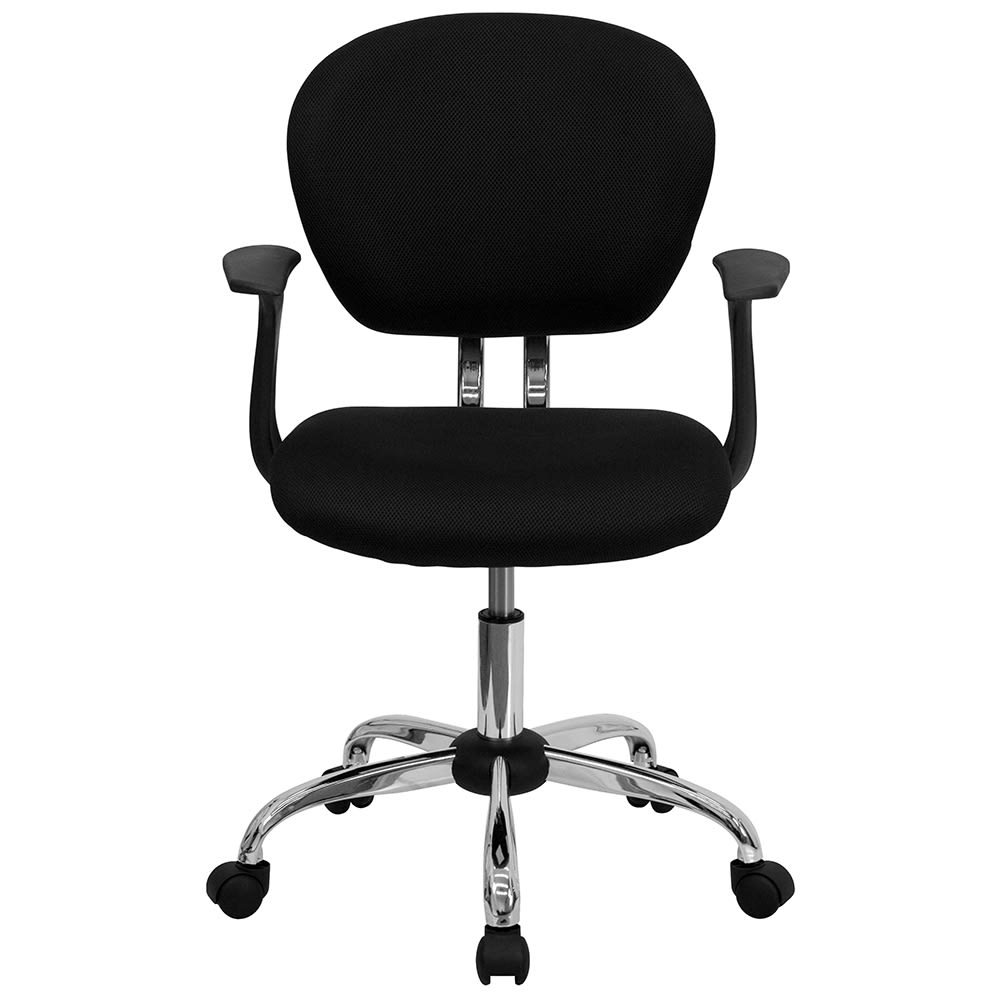 Flash Furniture H-2376-F-BK-ARMS-GG Swivel Task Chair - Thumbnail 3