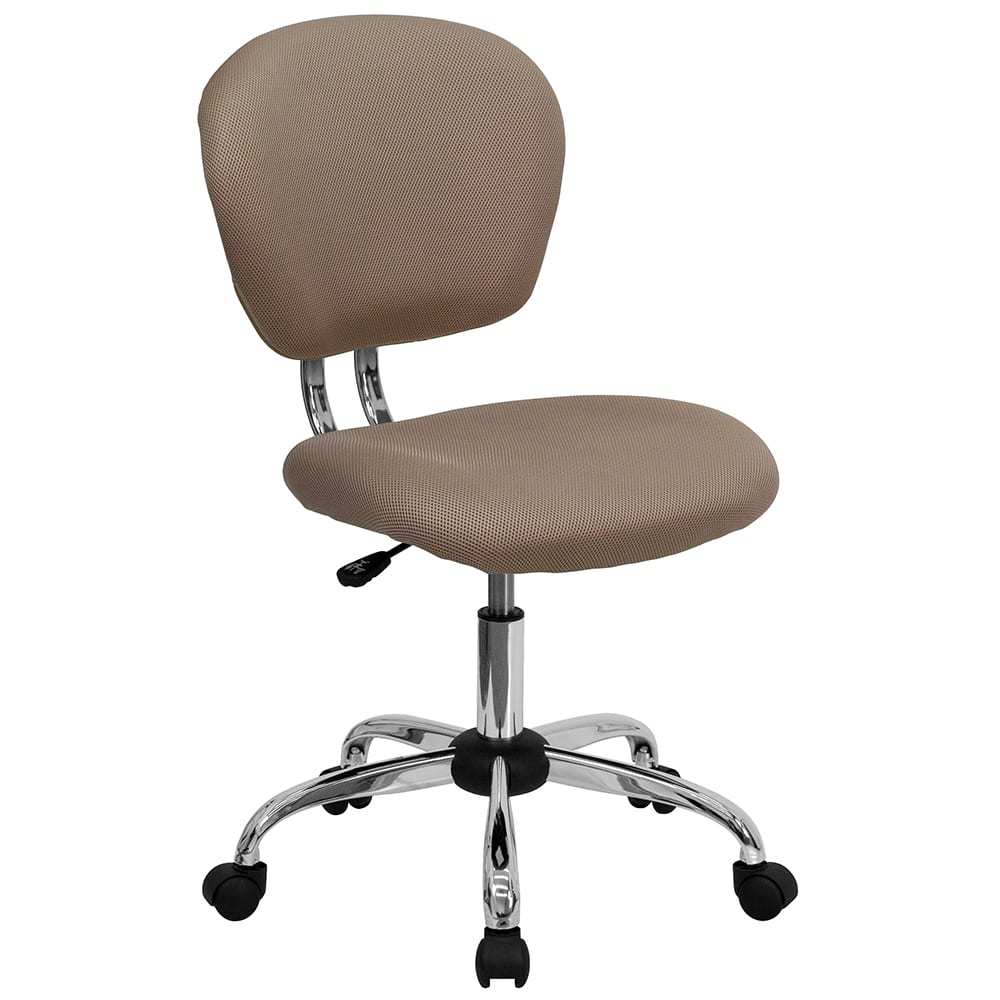 916-H2376FCOF Swivel Office Chair w/ Mid Back - Coffee Brown Mesh Back & Seat