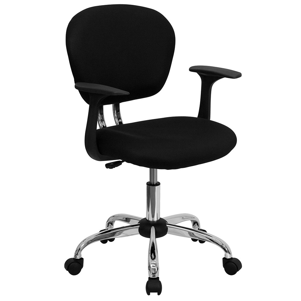 Flash Furniture H-2376-F-BK-ARMS-GG Swivel Task Chair - Thumbnail 4