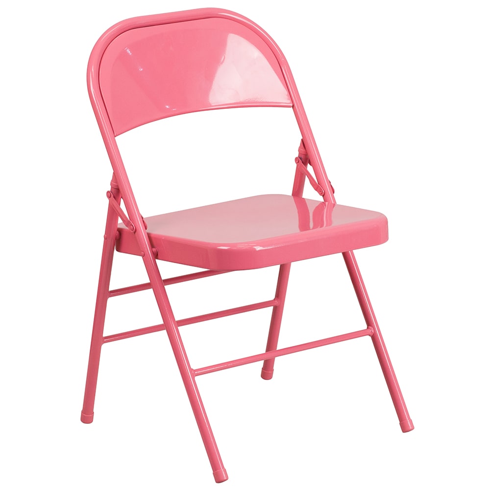 916-HF3PINK Steel Folding Chair - Pink