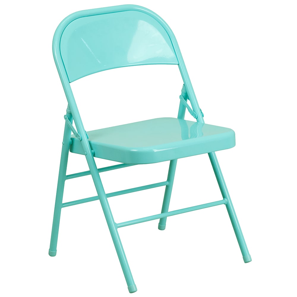 916-HF3TEAL Steel Folding Chair - Teal